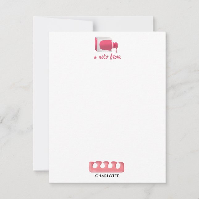 Nails Manicure Pedicure Beauty Salon  Note Card (Front)