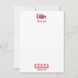 Nails Manicure Pedicure Beauty Salon Thank You Card