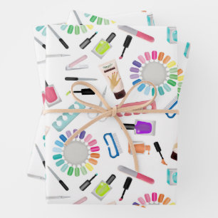 Nails Manicure Pedicure Beauty Salon Wrapping Paper Sheets