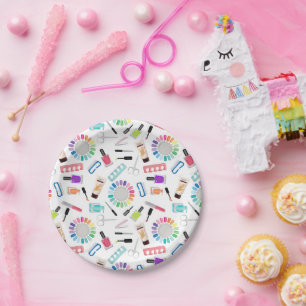 Nails Manicure Pedicure Mani Pedi Girls Birthday Paper Plates