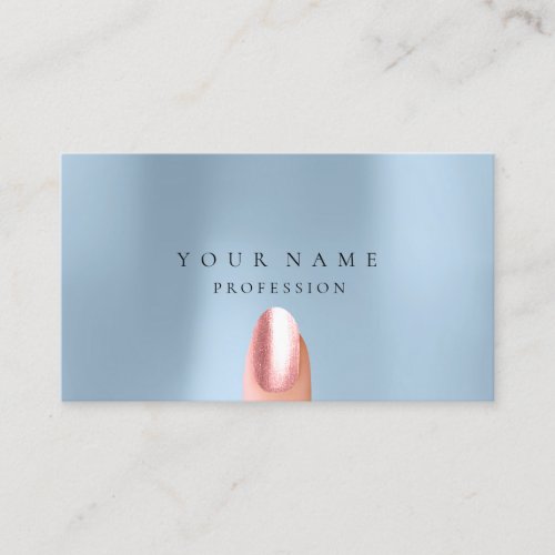 Nails Manicure Professional Blue Pink Modern Business Card