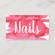Nails Nail Technician Watercolor  Business Card