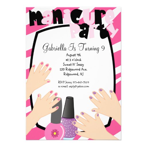 Nail Salon Birthday Party Invitations 3