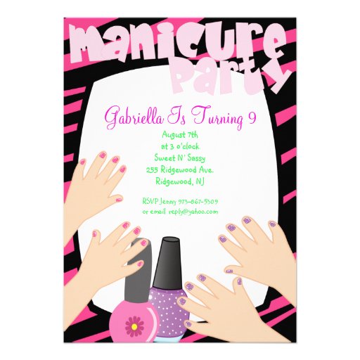 Nail Salon Birthday Party Invitations 1