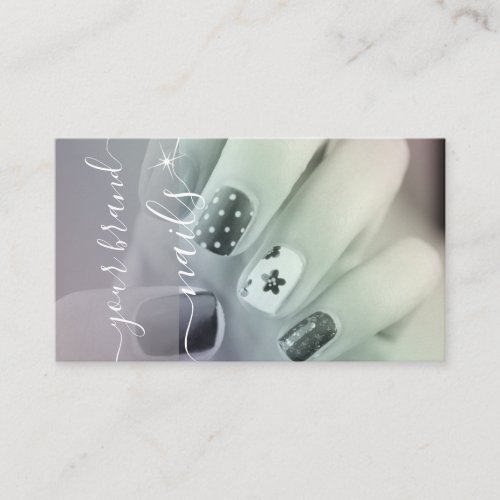Nails Photo Template Calligraphy Signature Elegant Business Card