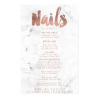 Nails price list typography pink white marble