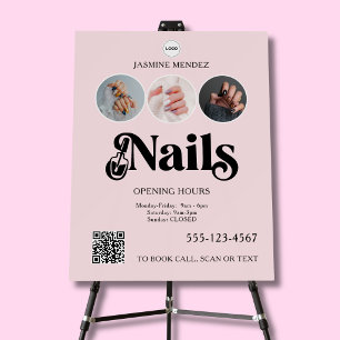 Nails QR Code Photo Collage Salon Display Foam Board