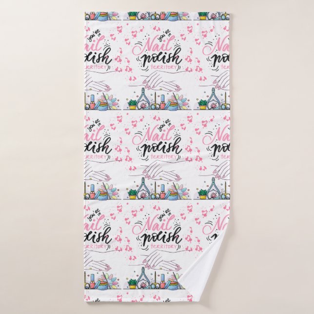 nails salon decorating style  bath towel (Bath Towel)
