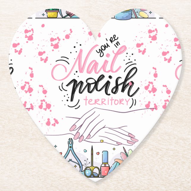 nails salon decorating style  paper coaster (Front)