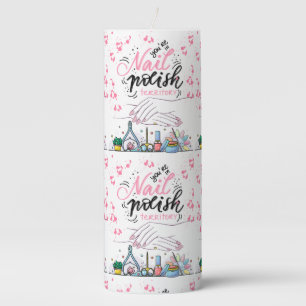 nails salon decorating style  pillar candle