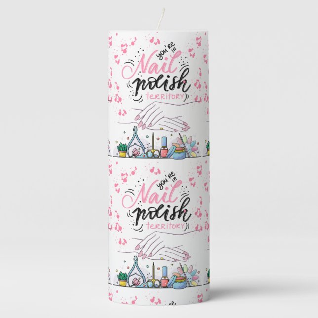 nails salon decorating style  pillar candle (Front)