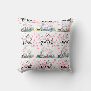 nails salon decorating style  throw pillow