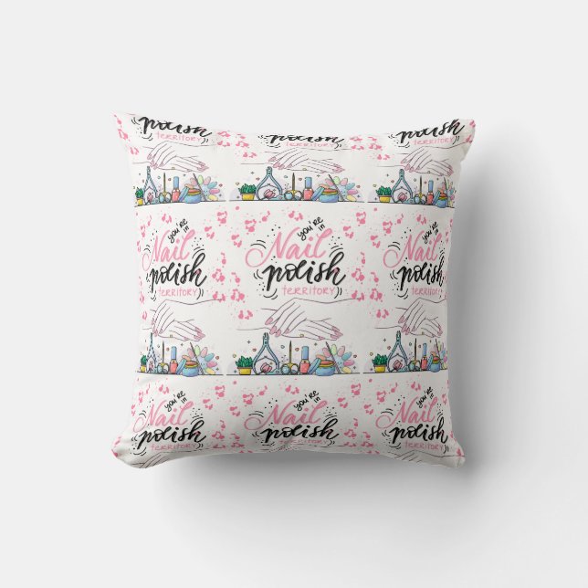nails salon decorating style  throw pillow (Front)