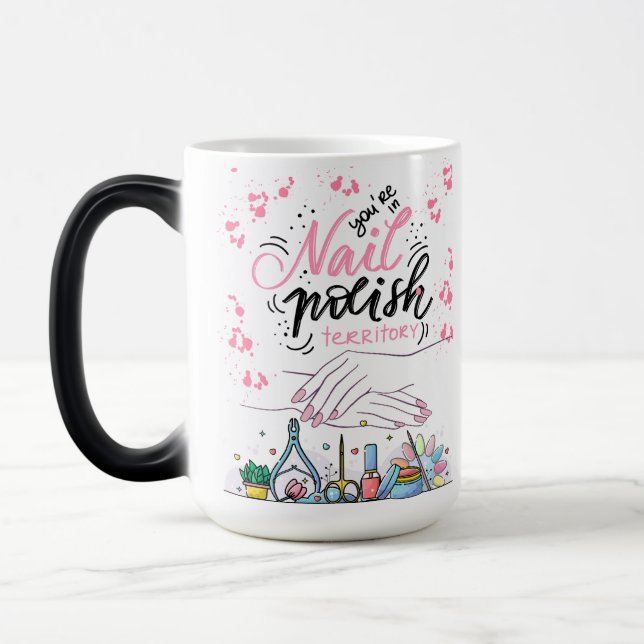 NAILS SALON QUOTE STYLE COLOR MORPH MUG  (Left)