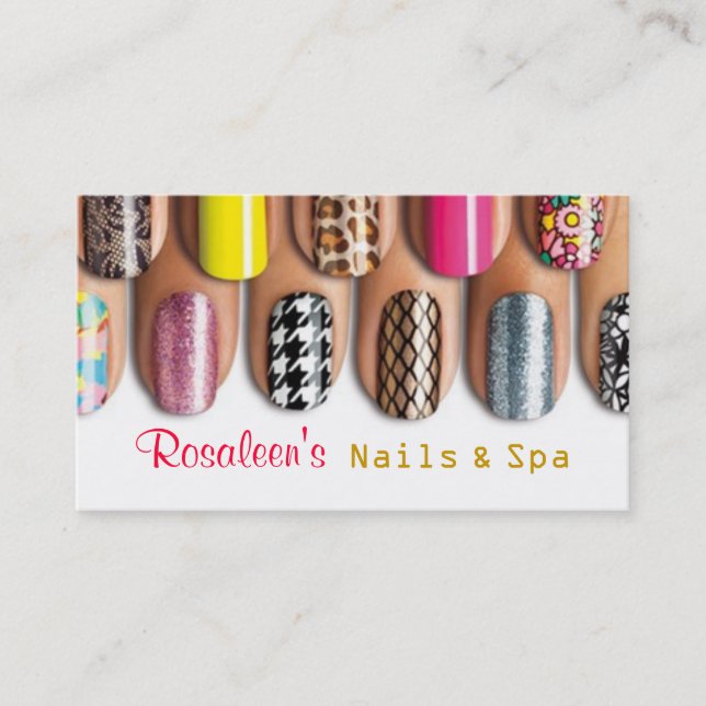 Nails, Salon, Spa , Beauty Business Card (Front)