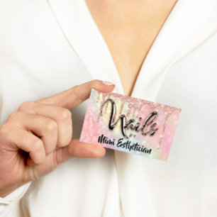 Nails Studio Artist Acrylic Drip Glitter Holograph Business Card