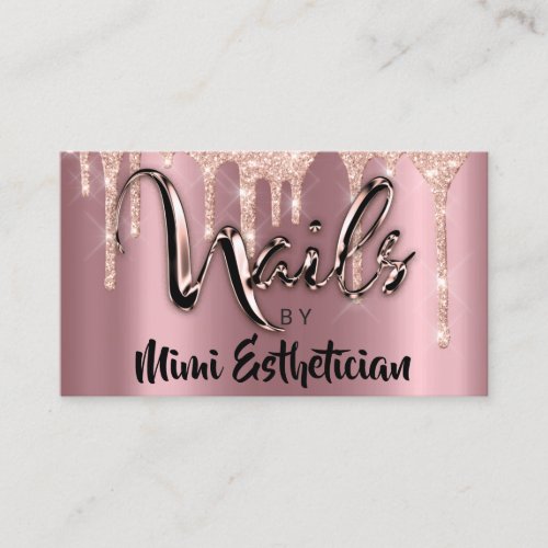 Nails Studio Artist Acrylic Drips Glitter Blush Business Card