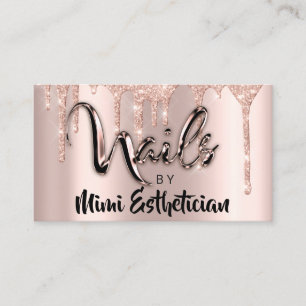 Nails Studio Artist Acrylic Drips Glitter Rose Business Card