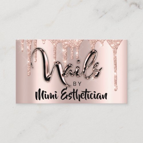 Nails Studio Artist Acrylic Drips Glitter Rose  Business Card