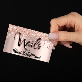 Nails Studio Artist Drips Glitter Rose Blush  Business Card
