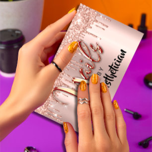 Nails Studio Artist Drips Glitter Rose Nail Care Business Card