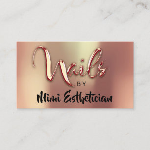 Nails Studio Artist Nails Script Logo Gold Rose  Business Card