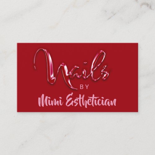 Nails Studio Artist Red Nails Script Red Wine Logo Business Card