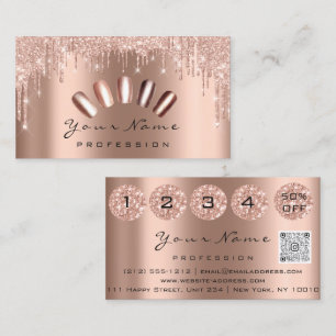 Nails Studio Drips Glitter Manicure QR Code Business Card