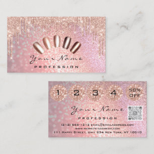 Nails Studio Drips Glitter Manicure QR Code SPA Business Card