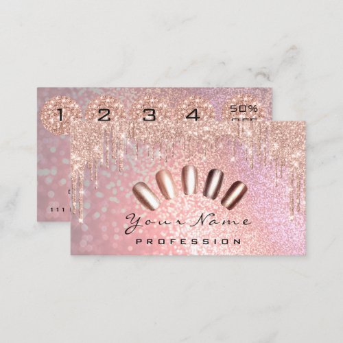 Nails Studio Drips Glitter  Manicure QR Code SPA Business Card