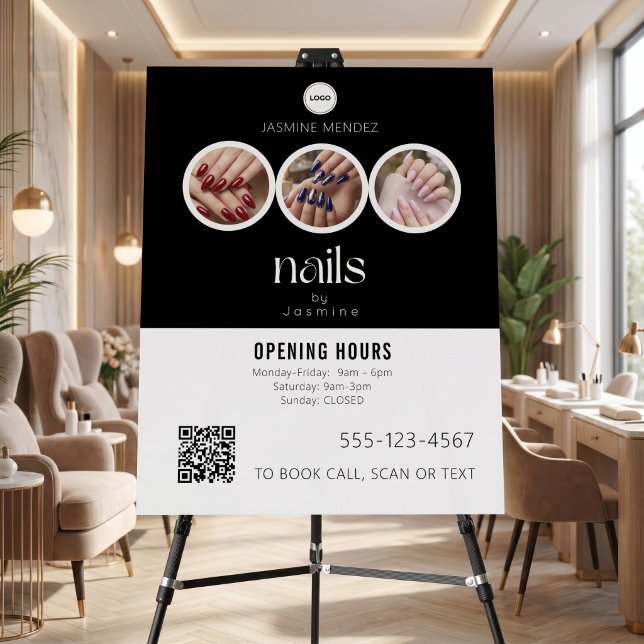 Nails Studio QR Code Photo Collage Salon Display Foam Board (Creator Uploaded)