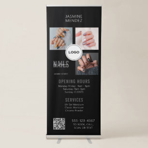 Nails Studio QR Code Photo Collage Salon Display Retractable Banner