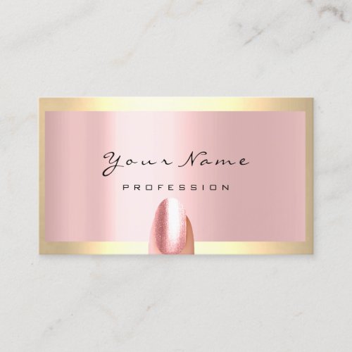 Nails Stylist Manicure  Rose Framed Blush Business Card