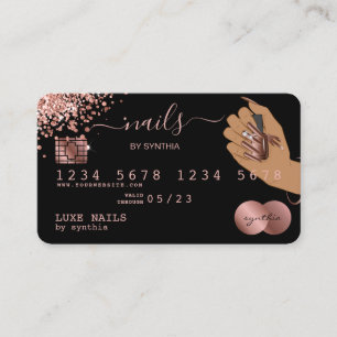 Nails Technician Credit Card Styled Rose Gold Drip