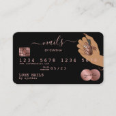 Nails Technician Credit Card Styled Rose Gold Drip (Front)