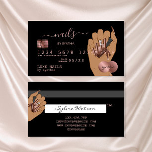 Nails Technician Credit Card Styled Rose Gold Drip