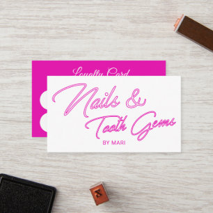 Nails & Tooth Gems Neon Pink Salon Loyalty Punch
