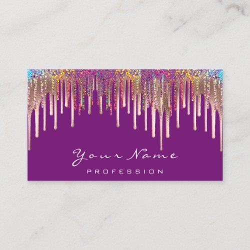 Nails Wax Depilation Makeup Unicorn Drip Holograph Business Card