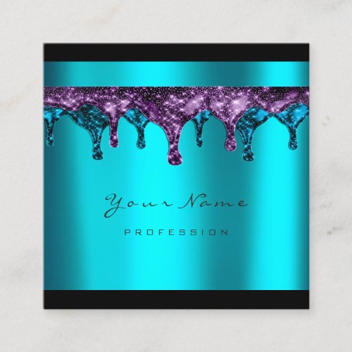 Nails Wax Epilation Depilation Blue Ocean Turquois Square Business Card