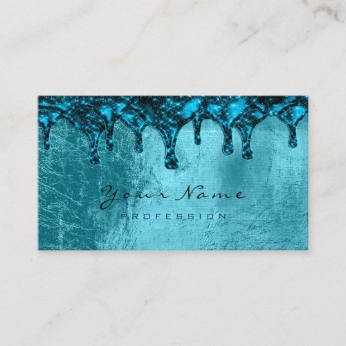 Nails Wax Epilation Depilation Blue Teal Leather Business Card
