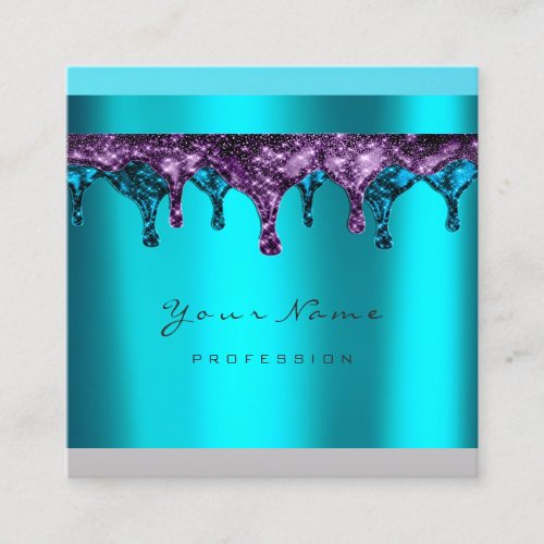 Nails Wax Epilation Depilation Navy Ocean Turquois Square Business Card