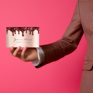Nails Wax Epilation Depilation Pink Chocolate Cake Business Card