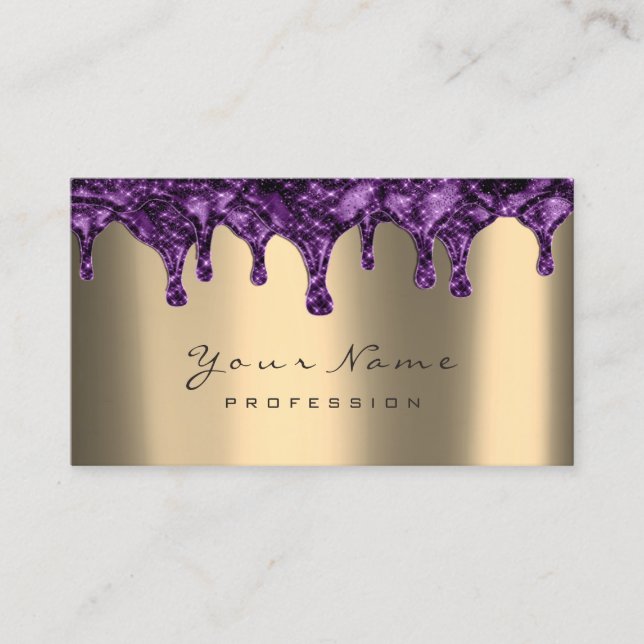 Nails Wax Epilation Depilation Purple Violet Sepia Business Card (Front)