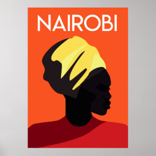 Nairobi africa vintage travel poster