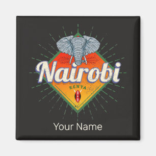 Nairobi Capital Kenya Elephant Vintage Africa Magnet