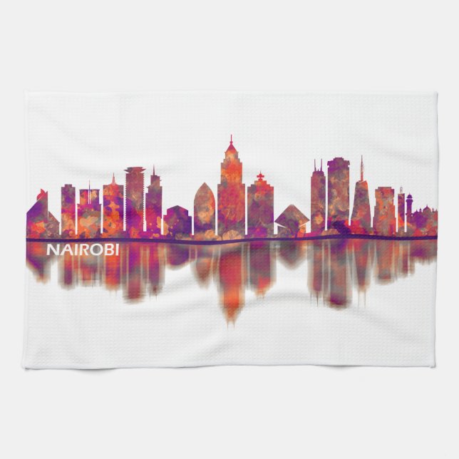 Nairobi Kenya Skyline Kitchen Towel (Horizontal)