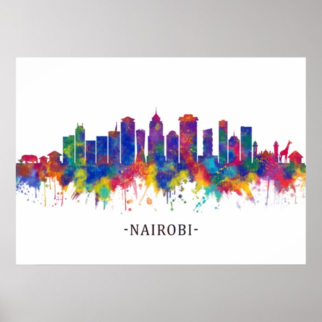 Nairobi Kenya Skyline Poster (Front)