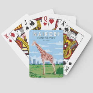 Nairobi National Park Giraffe Travel Art Vintage Poker Cards