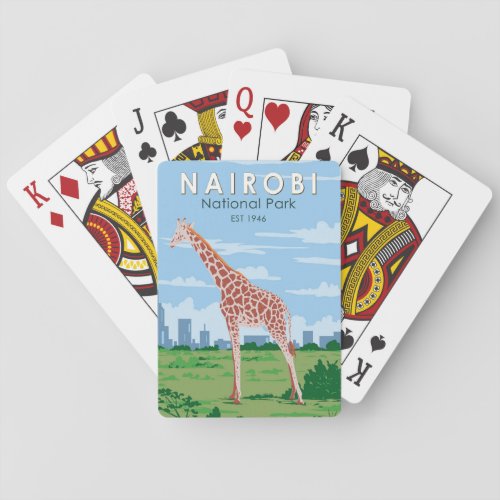 Nairobi National Park Giraffe Travel Art Vintage Poker Cards