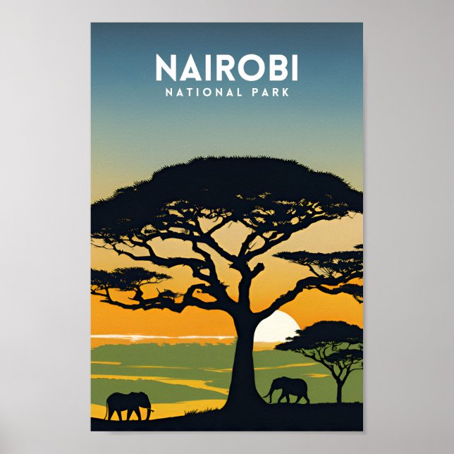Nairobi National Park Travel Poster (Front)